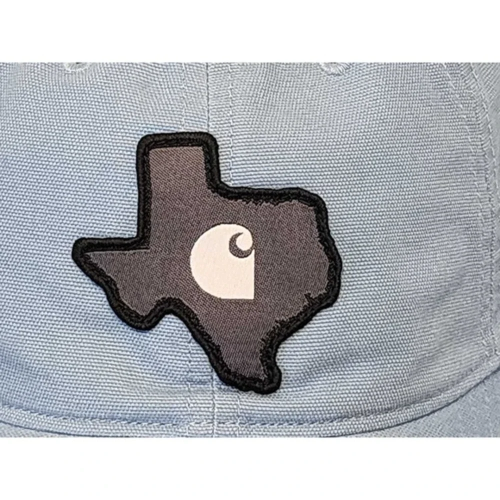 Carhartt‎ Texas Canvas Patch Adjustable Hat Cap Light Blue State Outline TX NWT